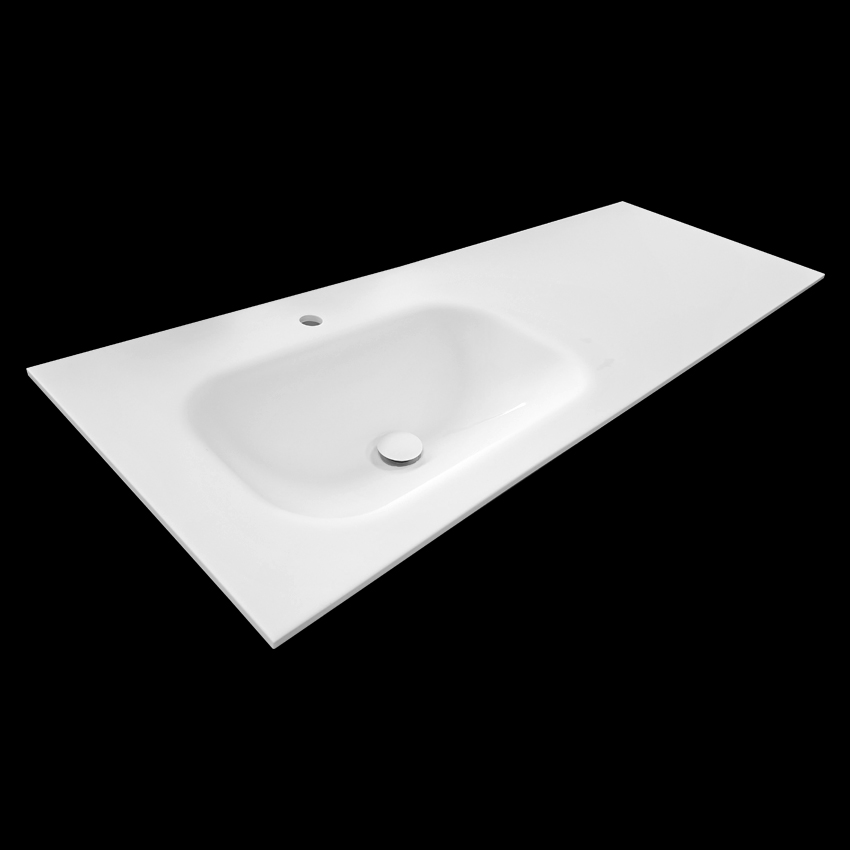 Umywalka łazienkowa, termoformowana z blatu kompozytowego 150x54x1.2cm